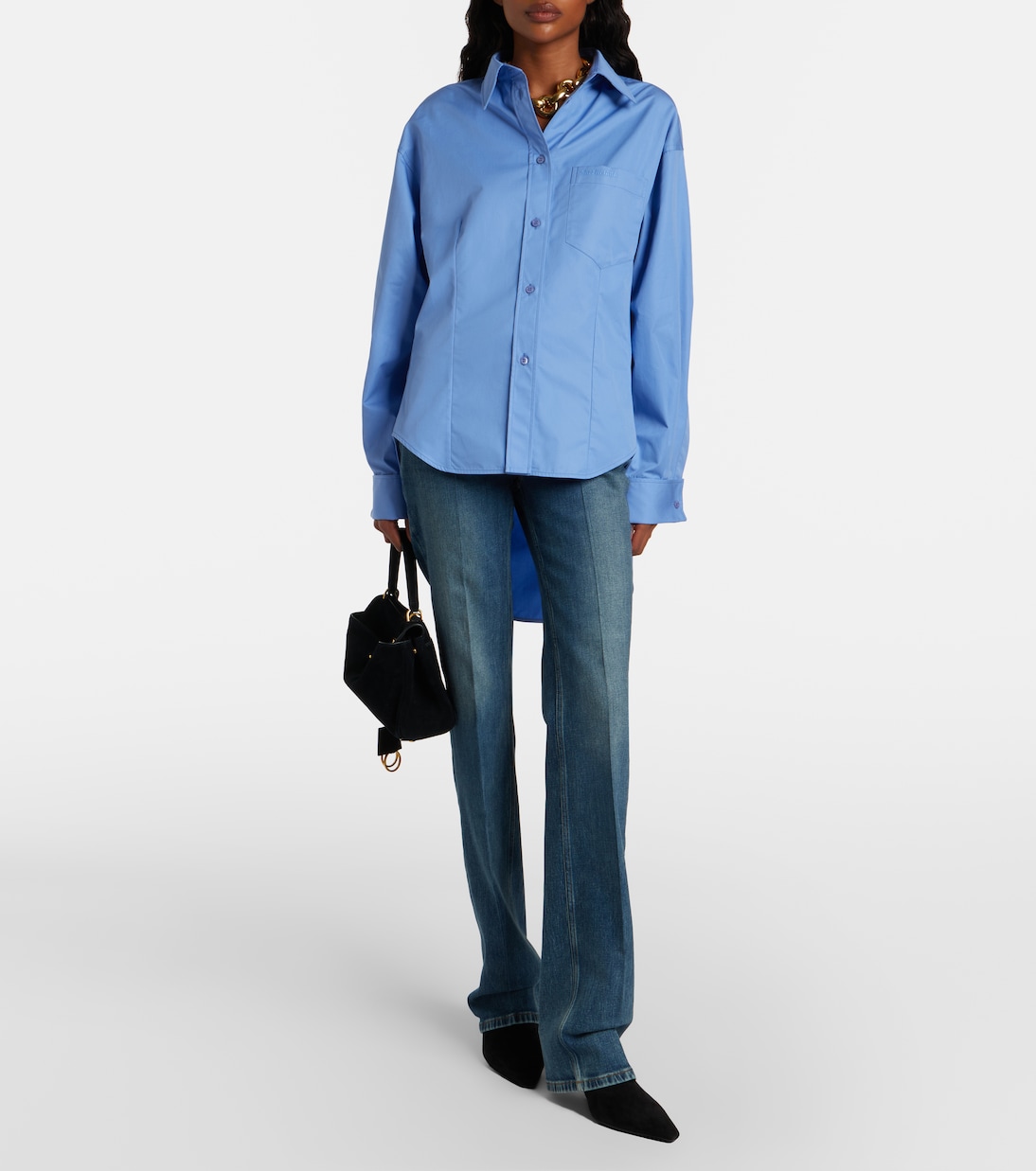Camisa asimétrica de popelín de algodón | Balenciaga