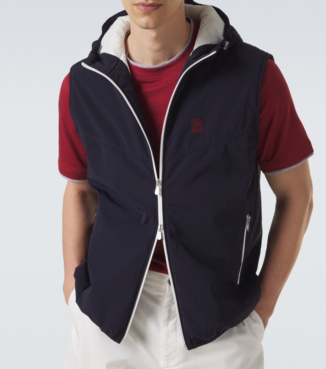 Logo padded technical vest | Brunello Cucinelli