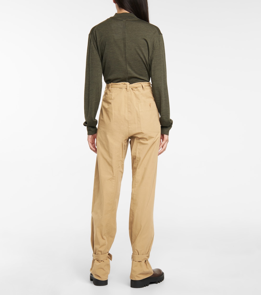 High-Rise-Hose aus Baumwollpopeline | Lemaire