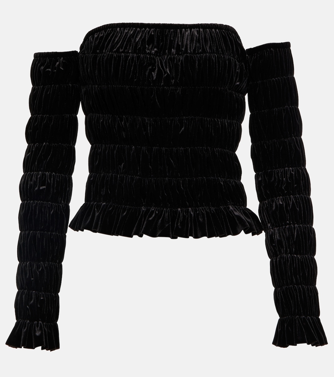 Velvet tube top with detached sleeves | Norma Kamali