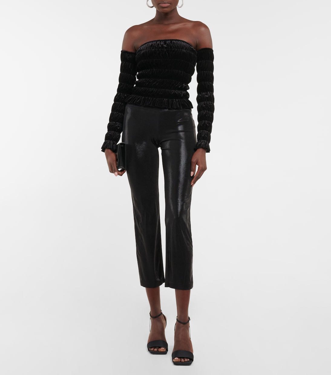 Velvet tube top with detached sleeves | Norma Kamali