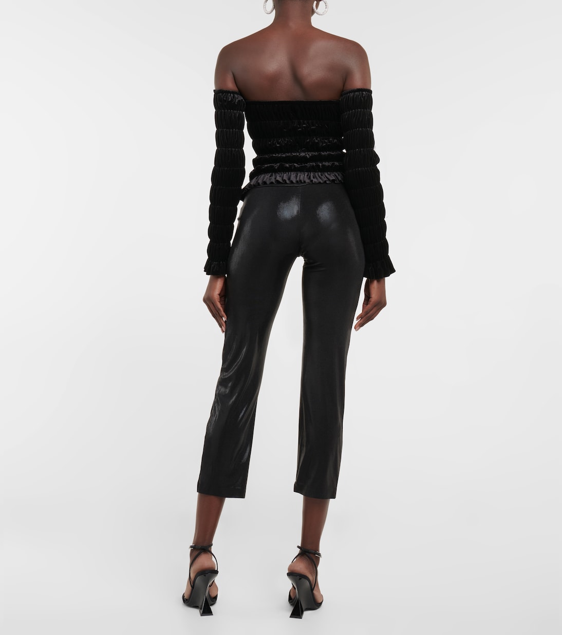 Velvet tube top with detached sleeves | Norma Kamali