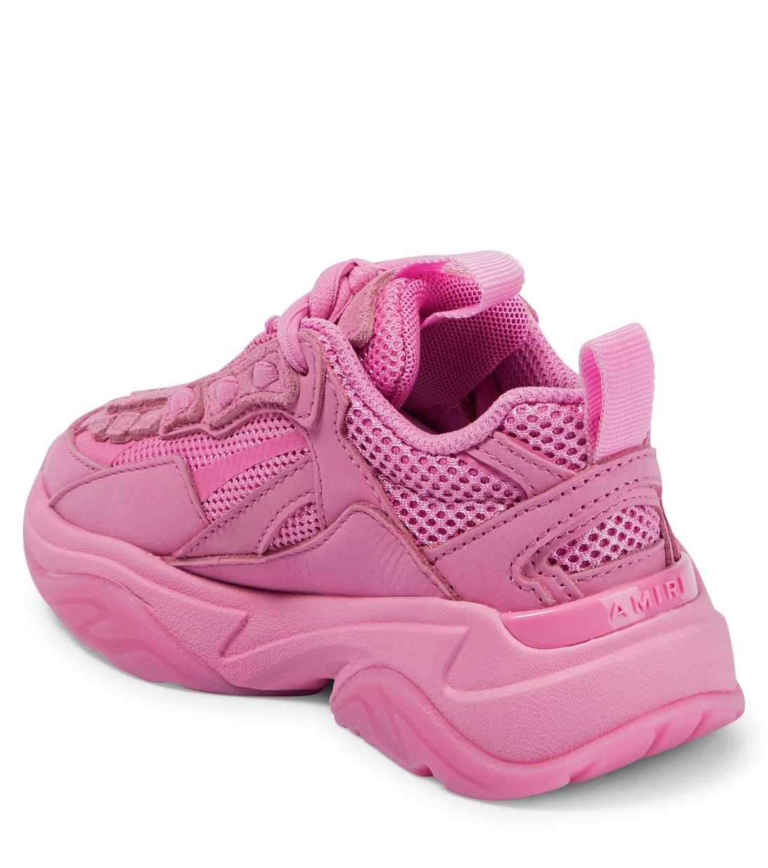 Bone suede-trimmed sneakers | Amiri Kids