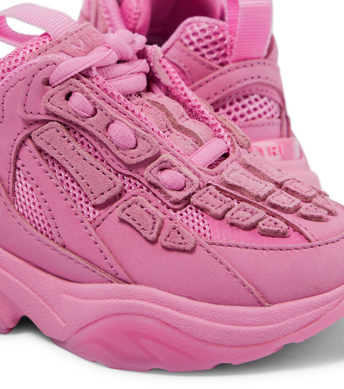 Bone suede-trimmed sneakers | Amiri Kids