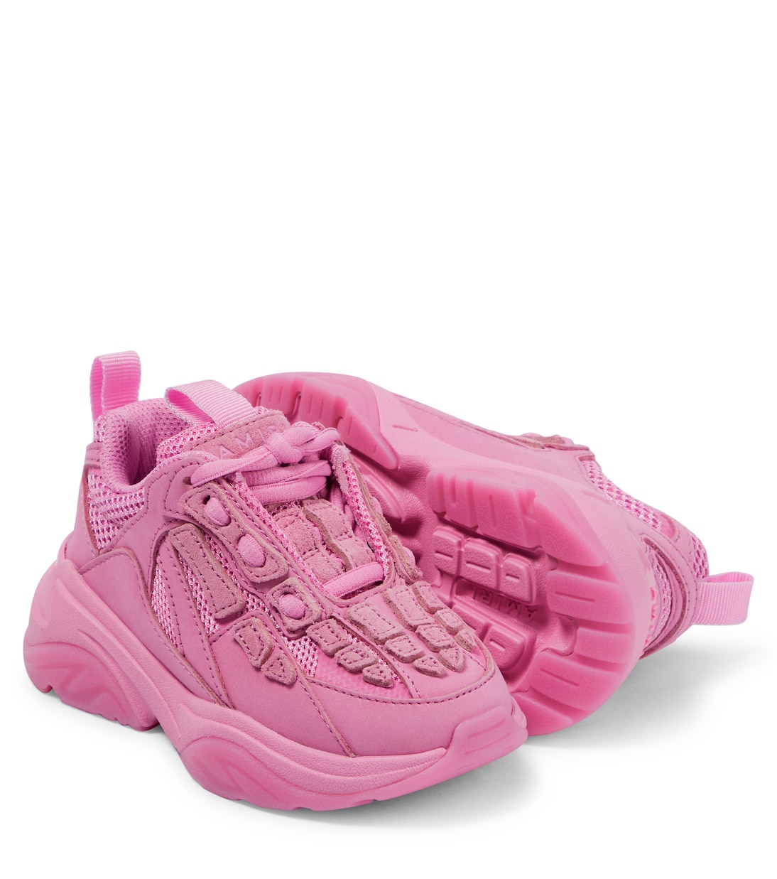 Bone suede-trimmed sneakers | Amiri Kids