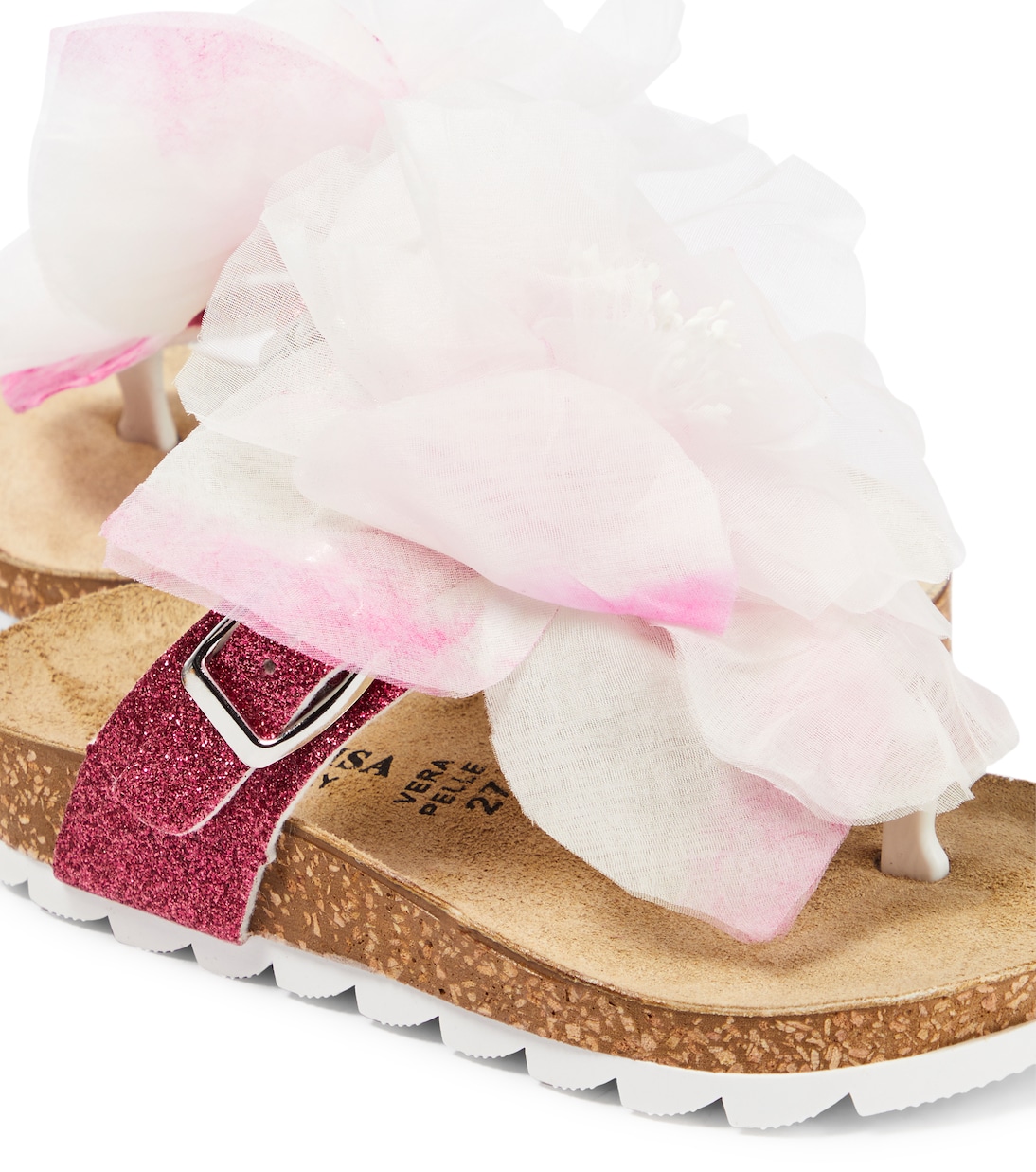 Sandalias con apliques florales | Monnalisa