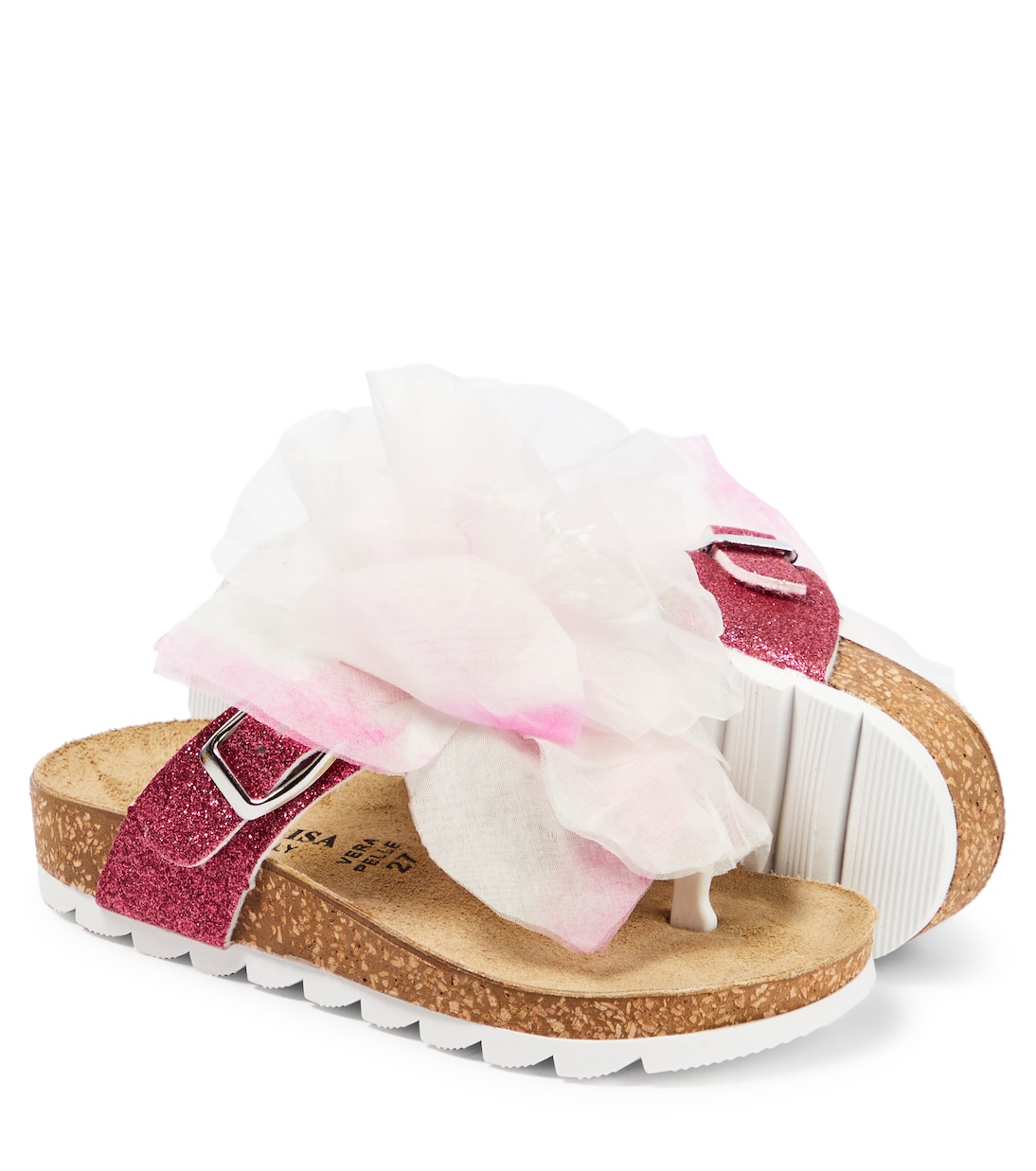 Sandalias con apliques florales | Monnalisa