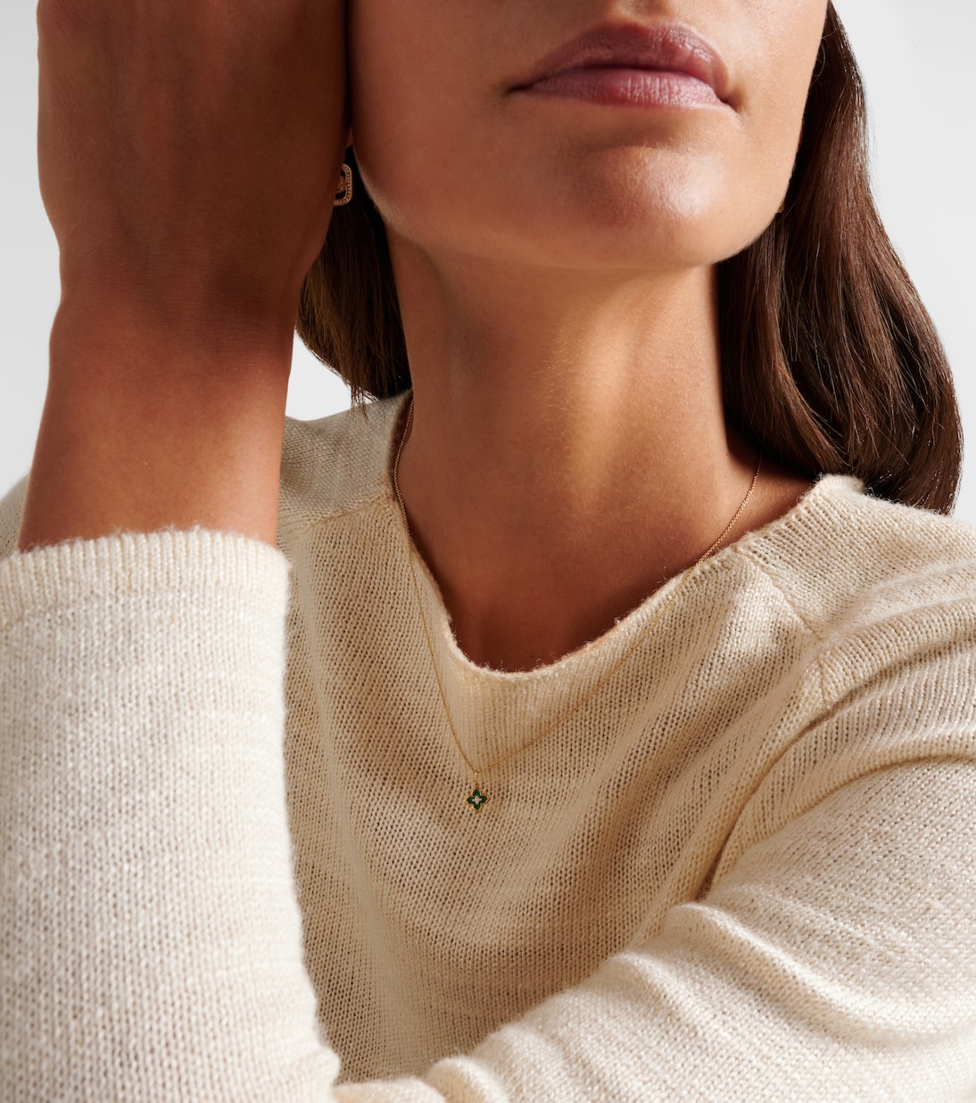 Mini Moroccan 14kt gold necklace with enamel and diamond | Sydney Evan