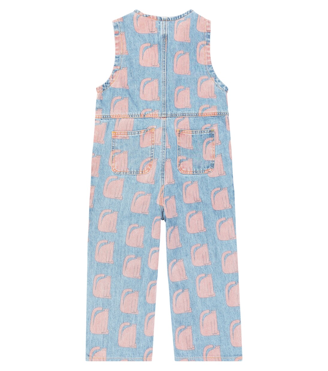 Cat print denim overalls | Jellymallow