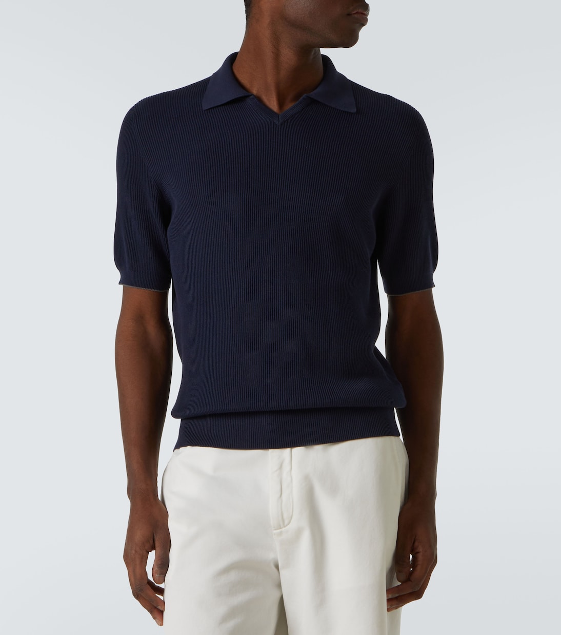 Polo acanalado de algodón | Brunello Cucinelli