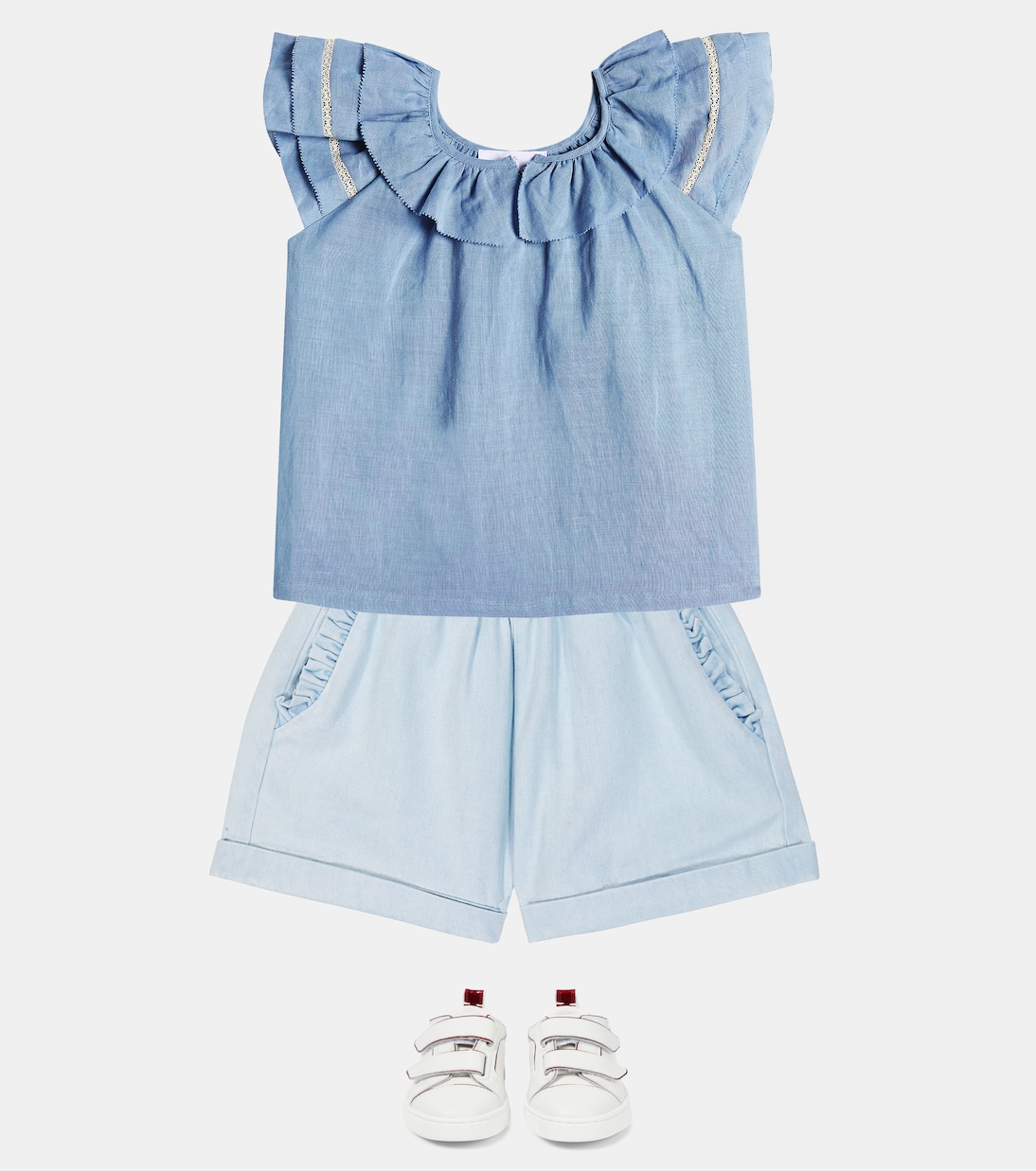 Carlotta ruffled ramie top | C'era Una Volta