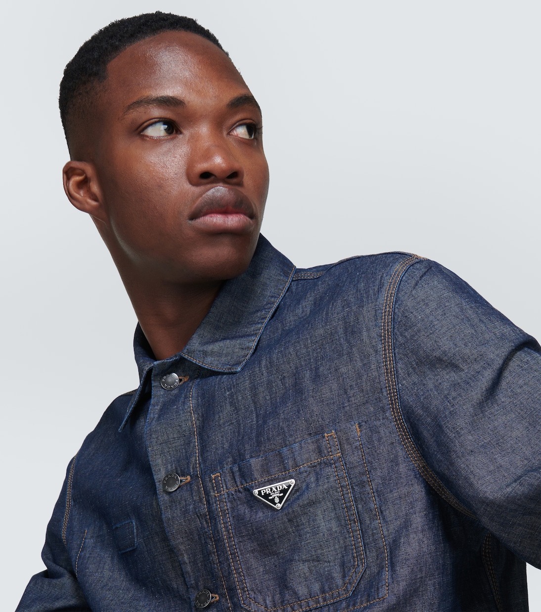 Hemdjacke aus Baumwolle und Leinen | Prada
