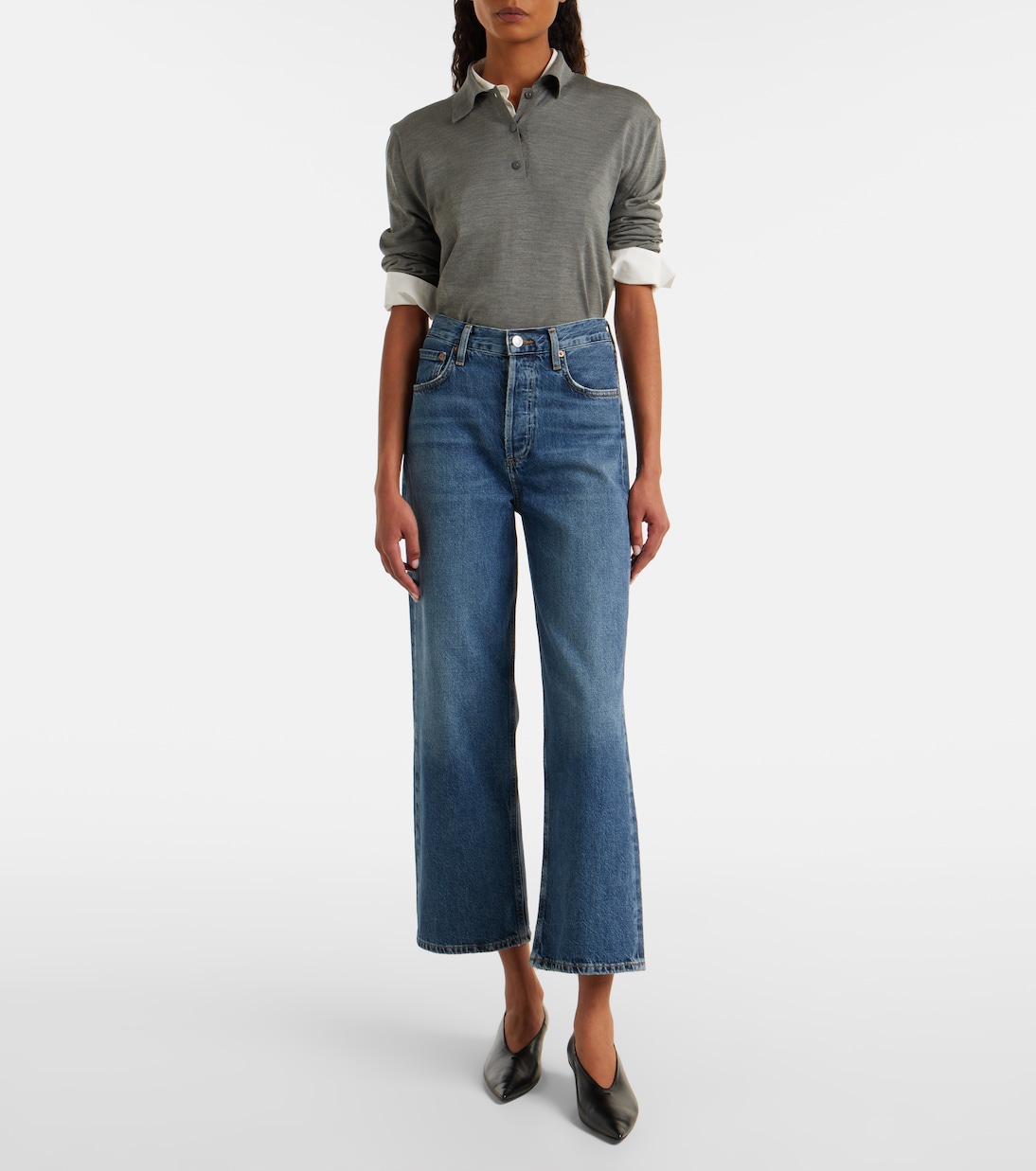 Gerade High-Rise Cropped Jeans Ren | Agolde