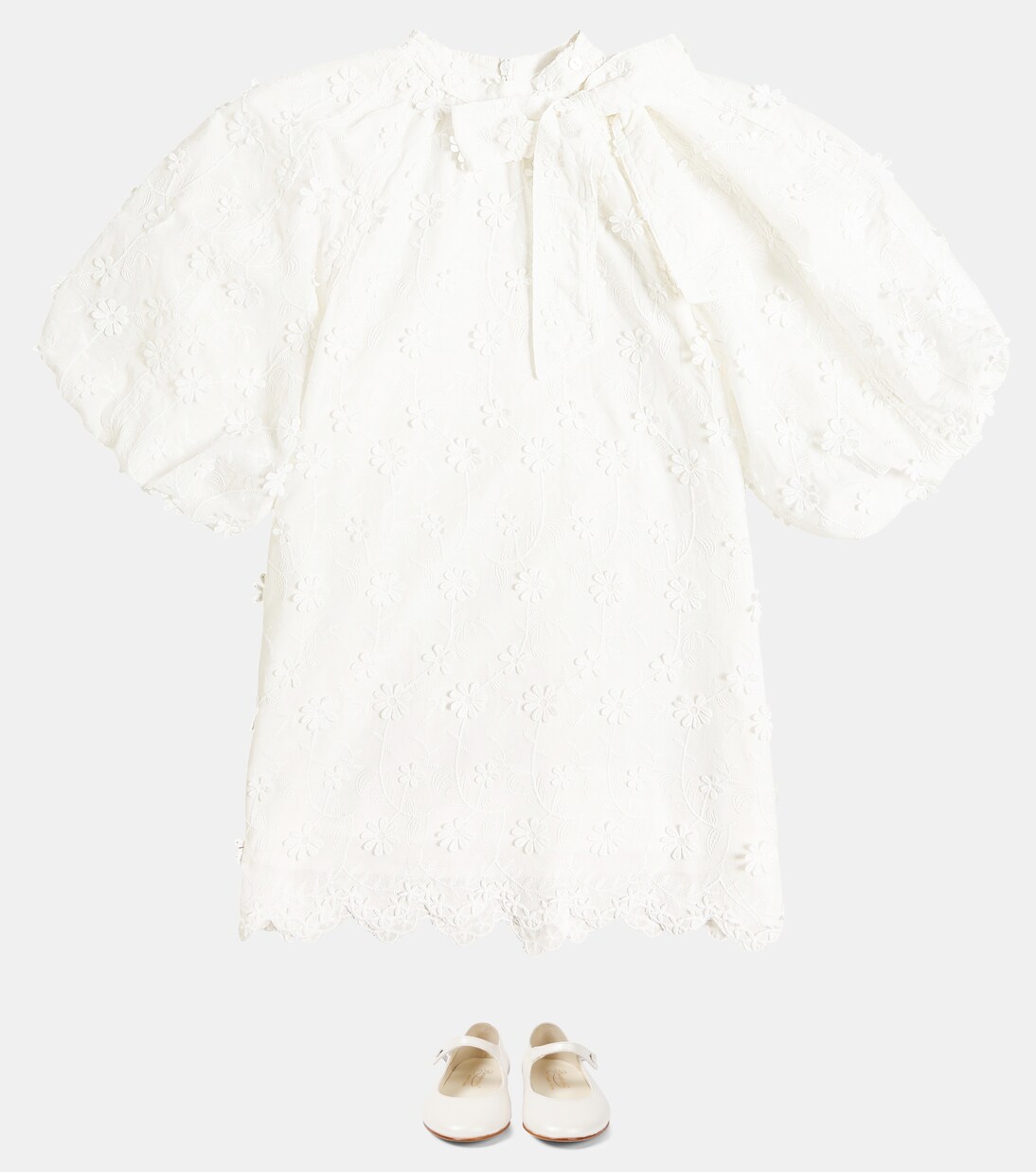 Tie-neck cotton dress | Petite Amalie  