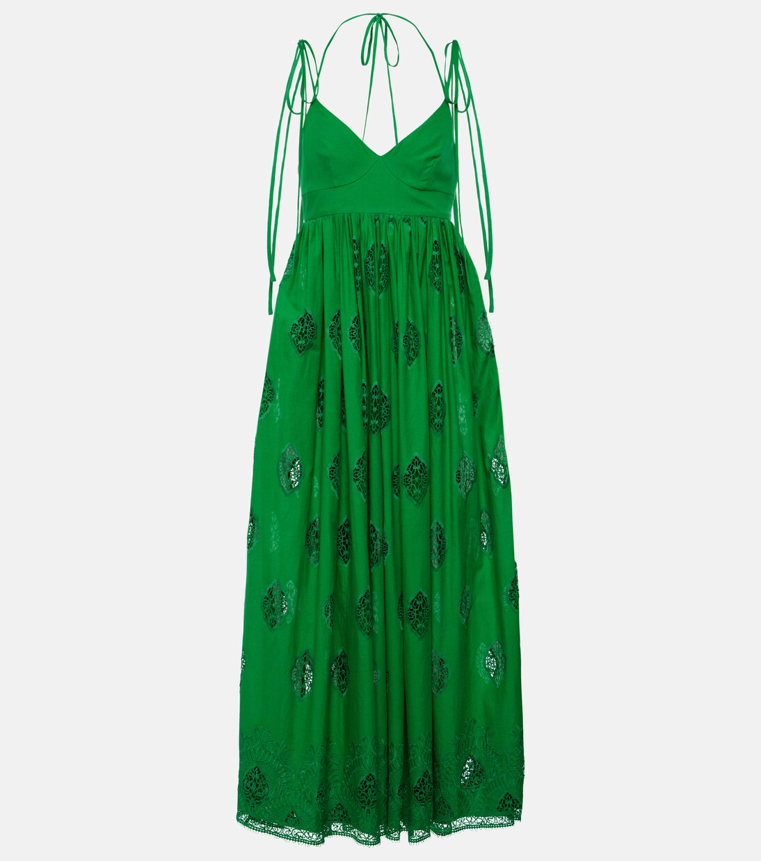 Robe midi brodée en coton mélangé  | Erdem