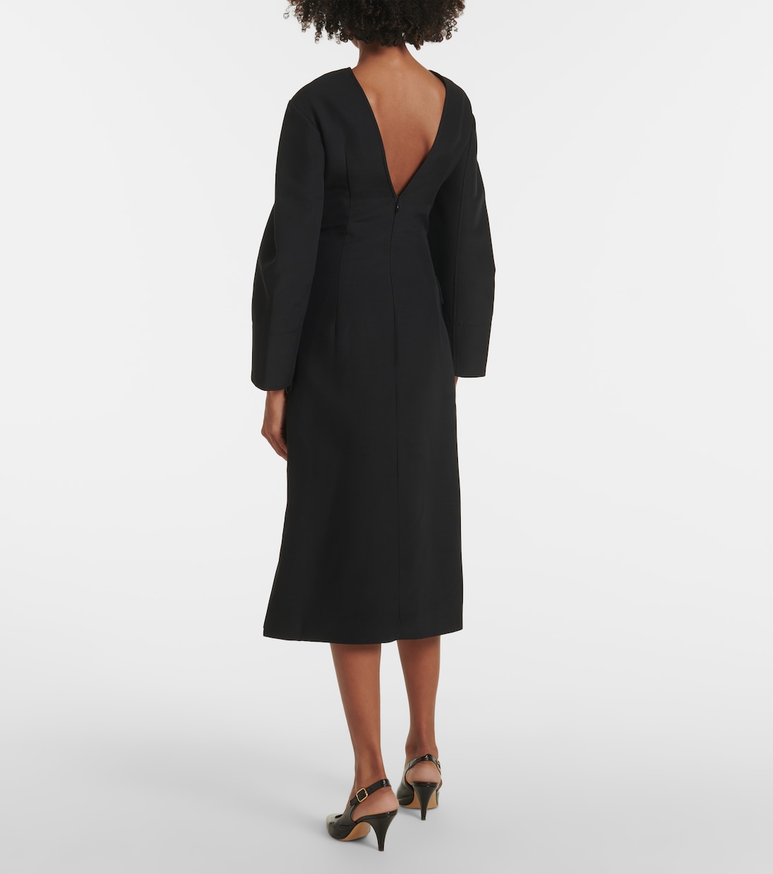 罗缎中长连衣裙 | CO