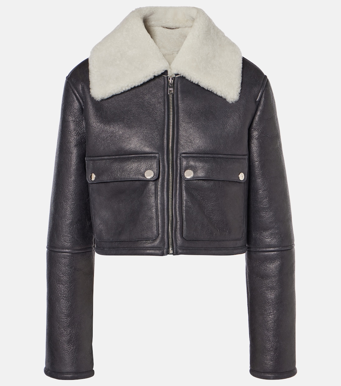 Cropped-Lederjacke mit Shearling | Dolce&Gabbana