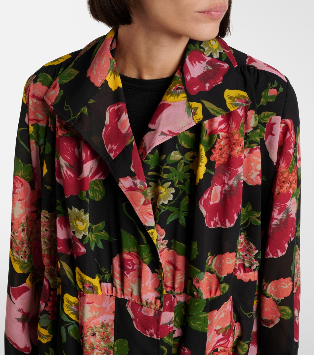 Robe midi en georgette et jersey | Junya Watanabe