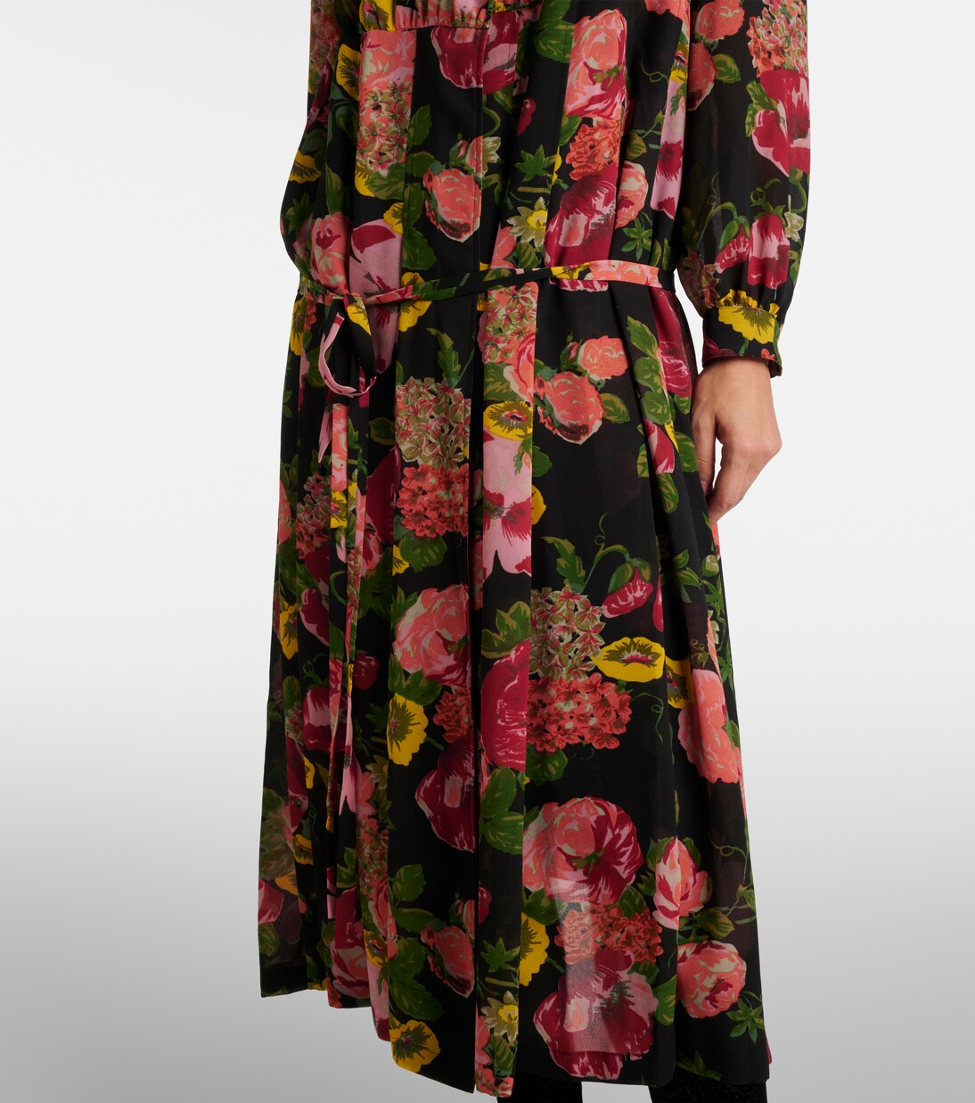 Robe midi en georgette et jersey | Junya Watanabe
