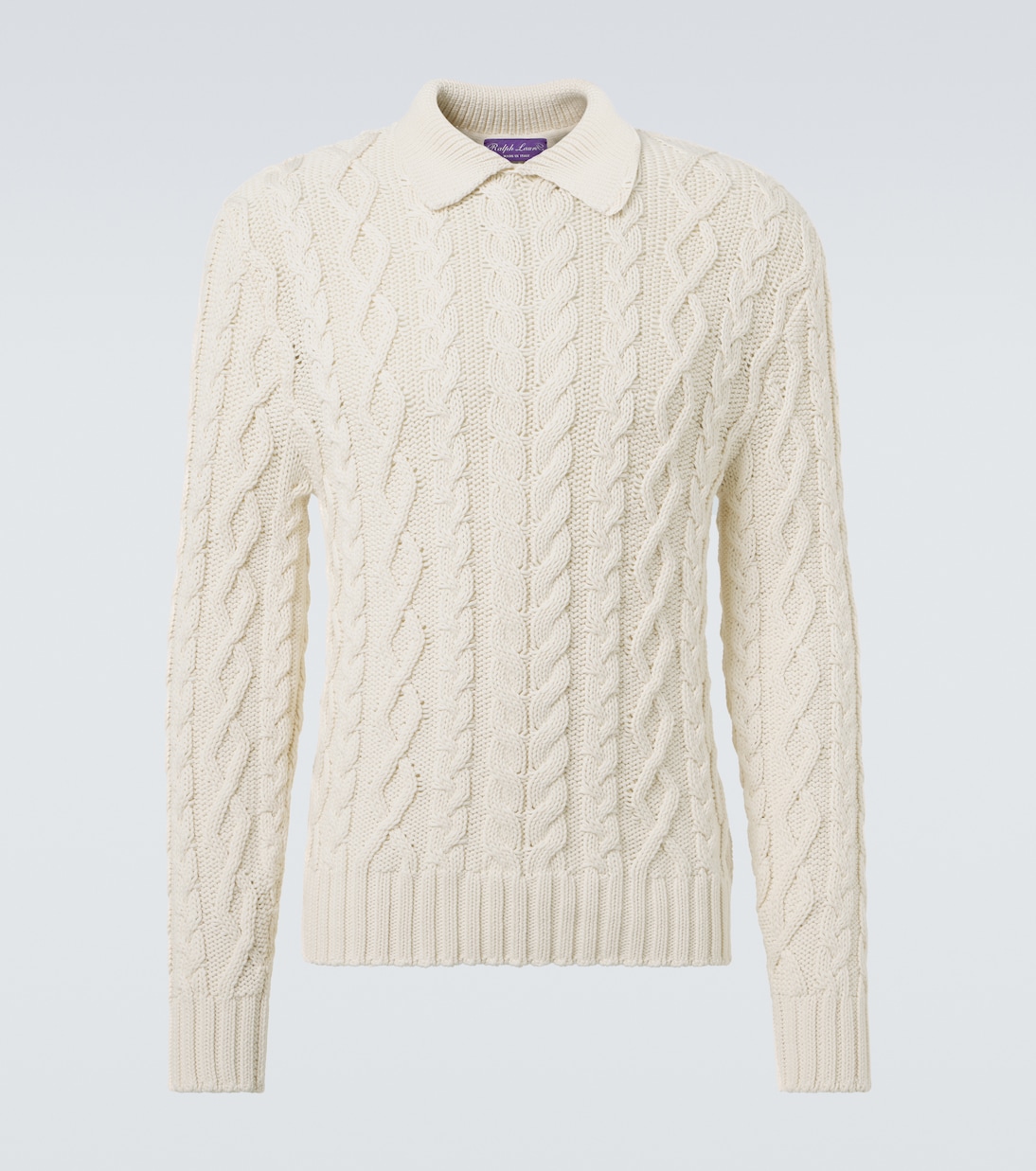Cable-knit cotton-blend sweater | Ralph Lauren Purple Label