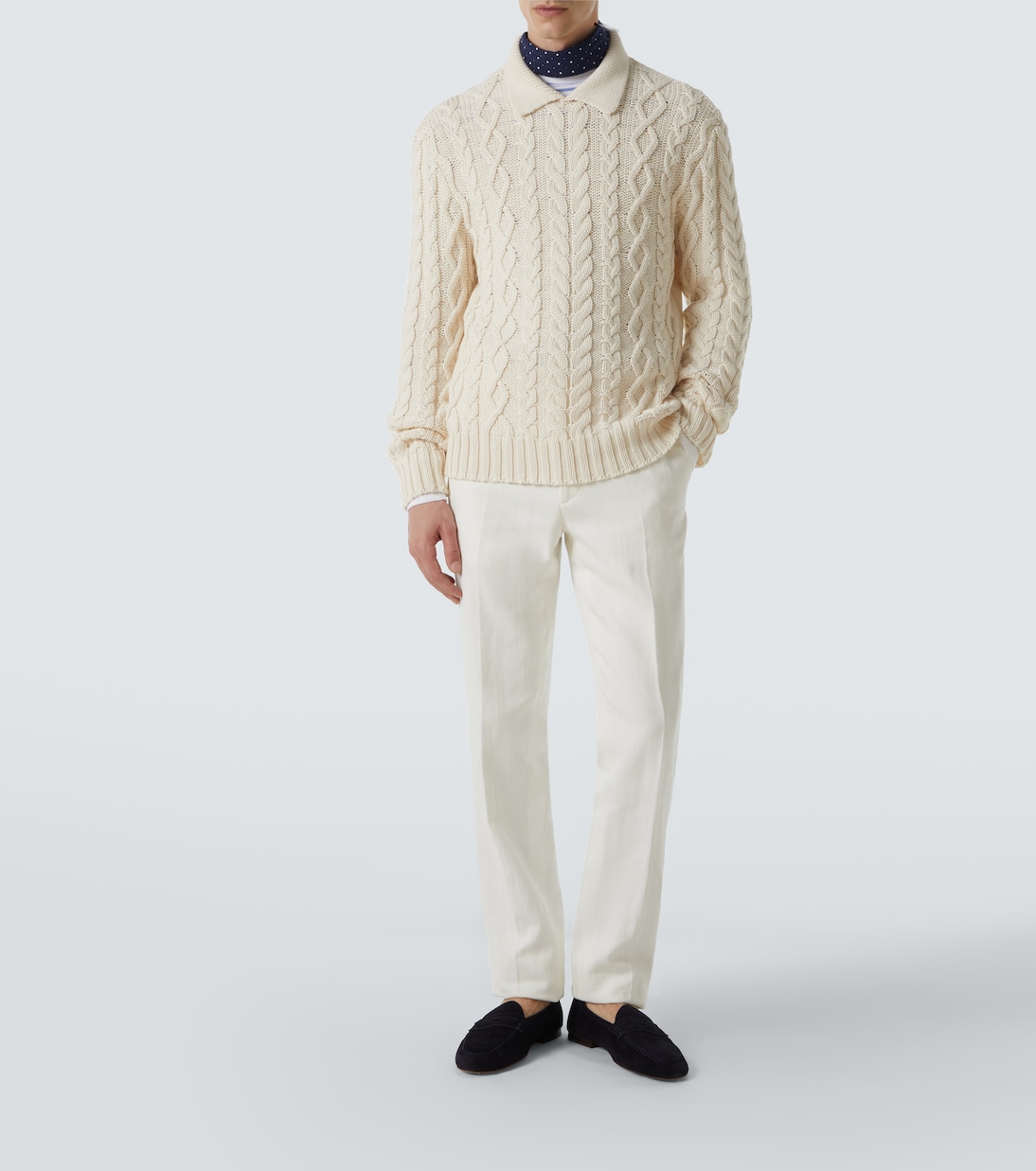 Cable-knit cotton-blend sweater | Ralph Lauren Purple Label