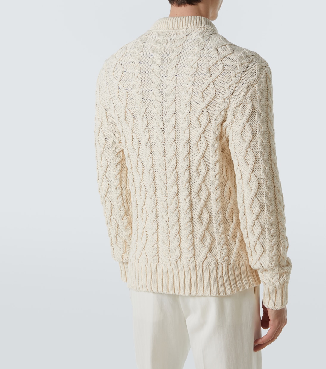Cable-knit cotton-blend sweater | Ralph Lauren Purple Label