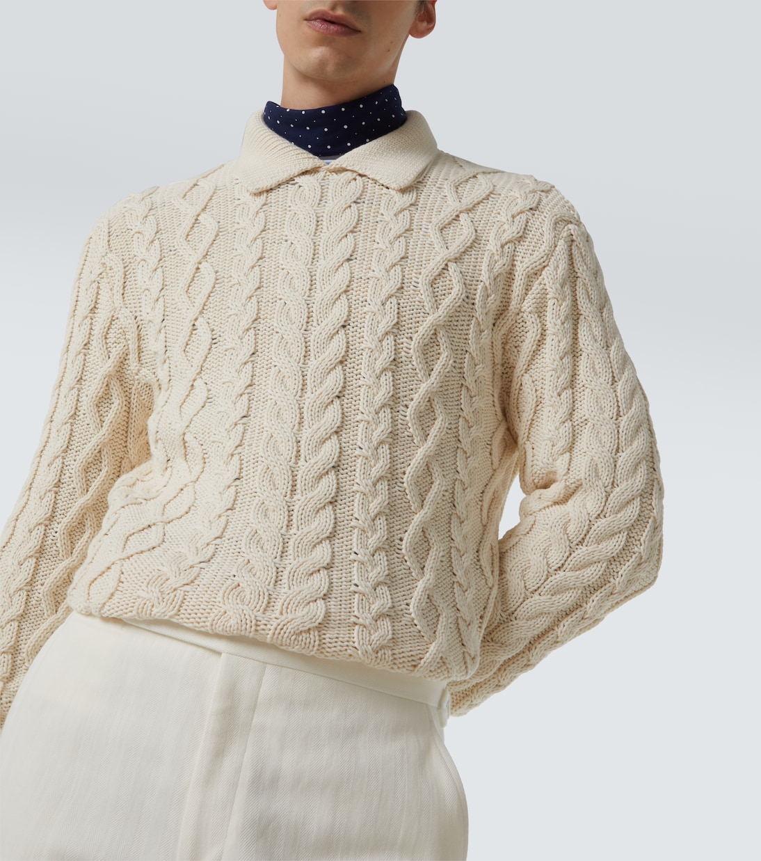 Cable-knit cotton-blend sweater | Ralph Lauren Purple Label