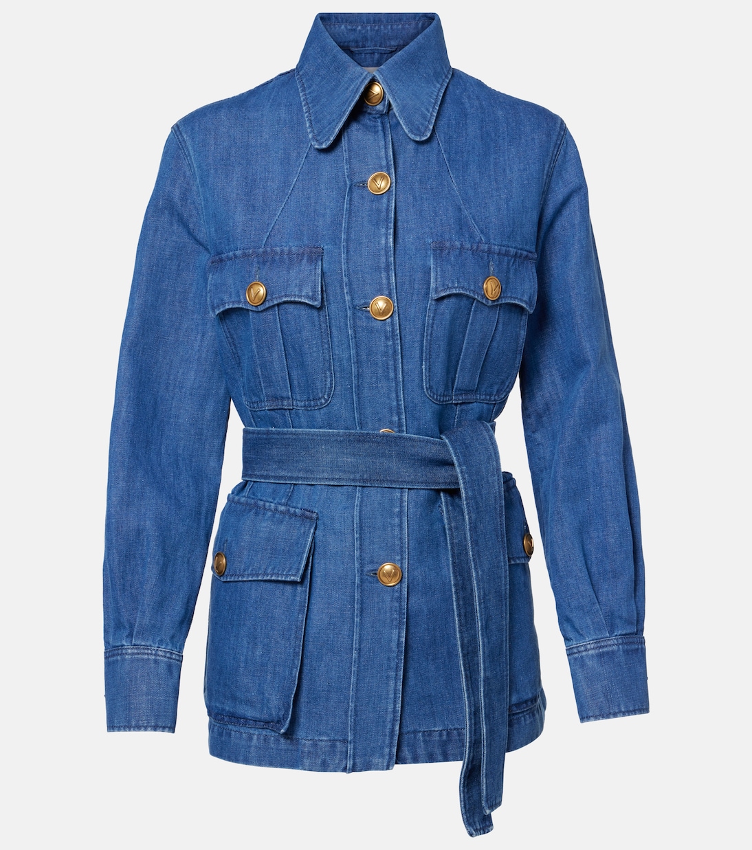 Belted denim jacket | Valentino