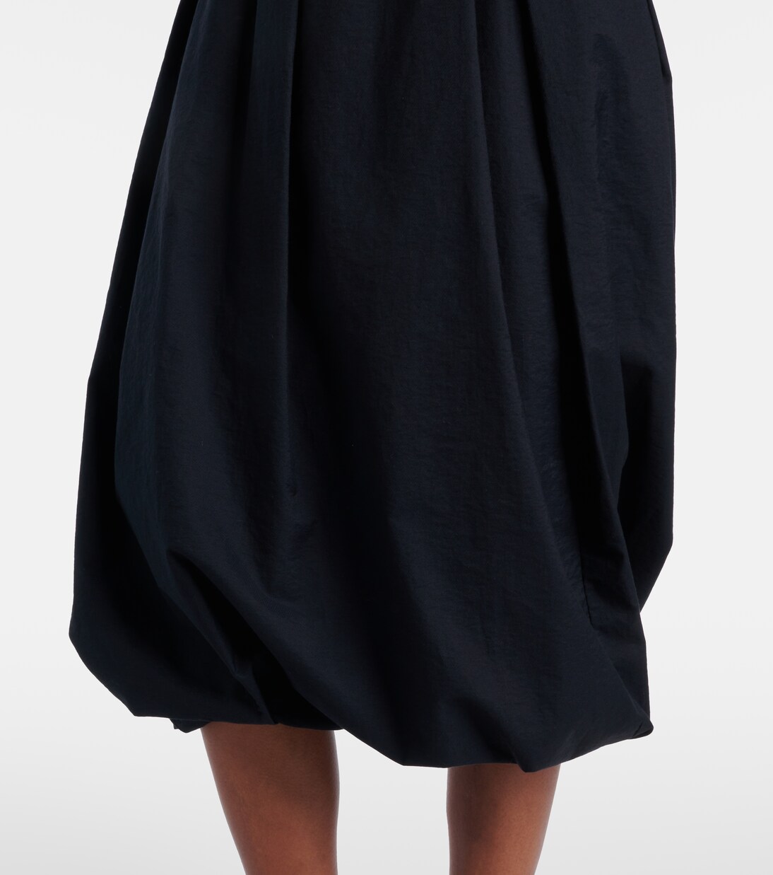 Gathered cotton-blend midi skirt | Brunello Cucinelli