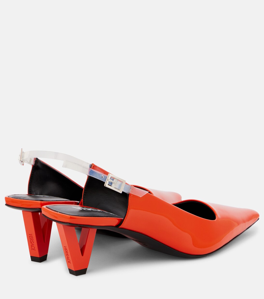 Leather slingback pumps | Versace