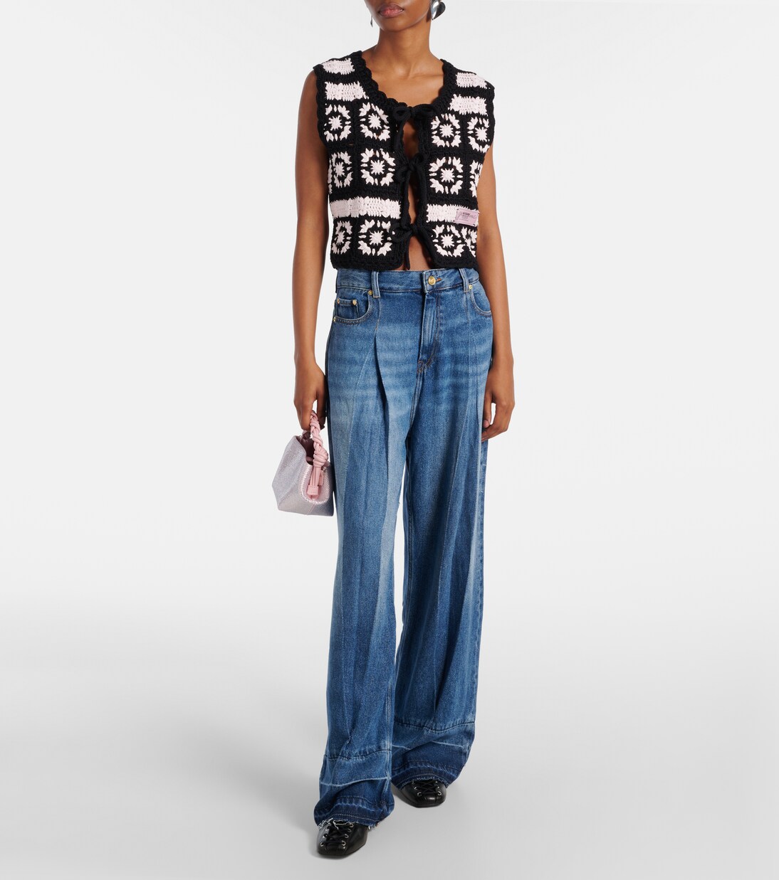 Jeans anchos plisados | Ganni