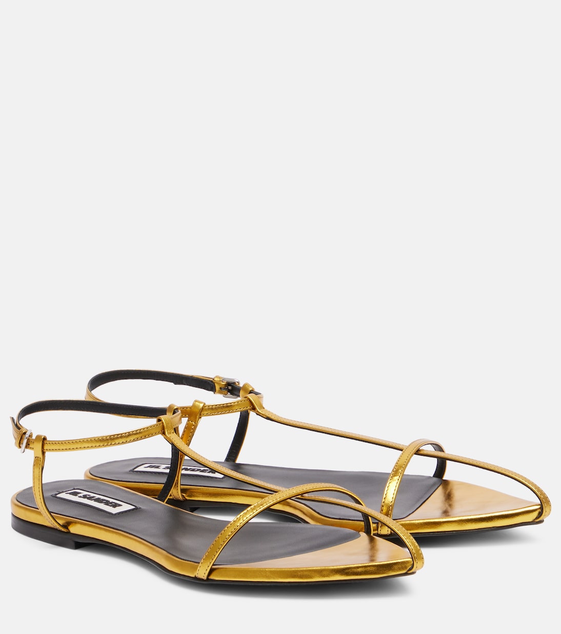 Sandalen aus Metallic-Leder | Jil Sander