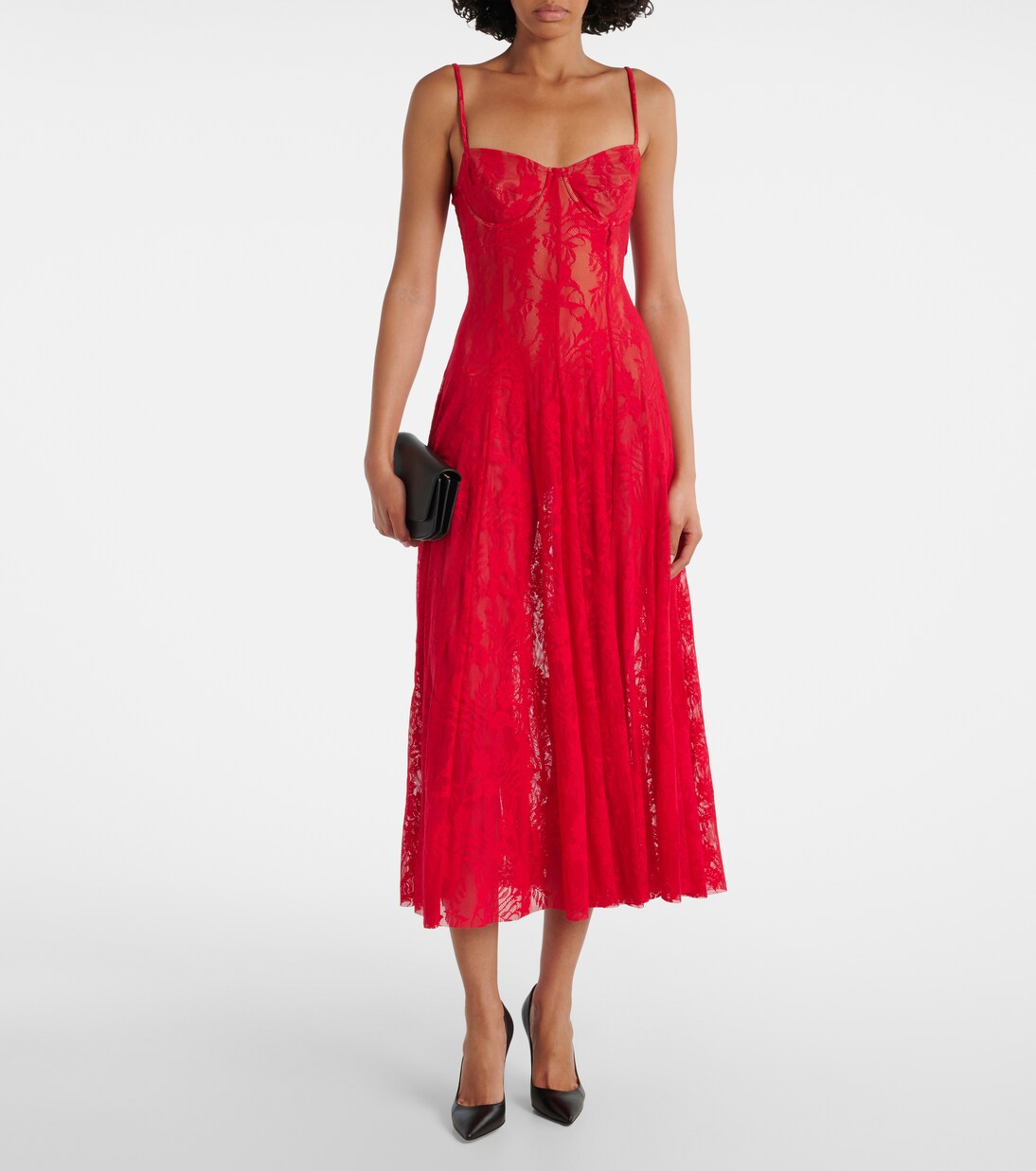 Robe midi en dentelle | Norma Kamali