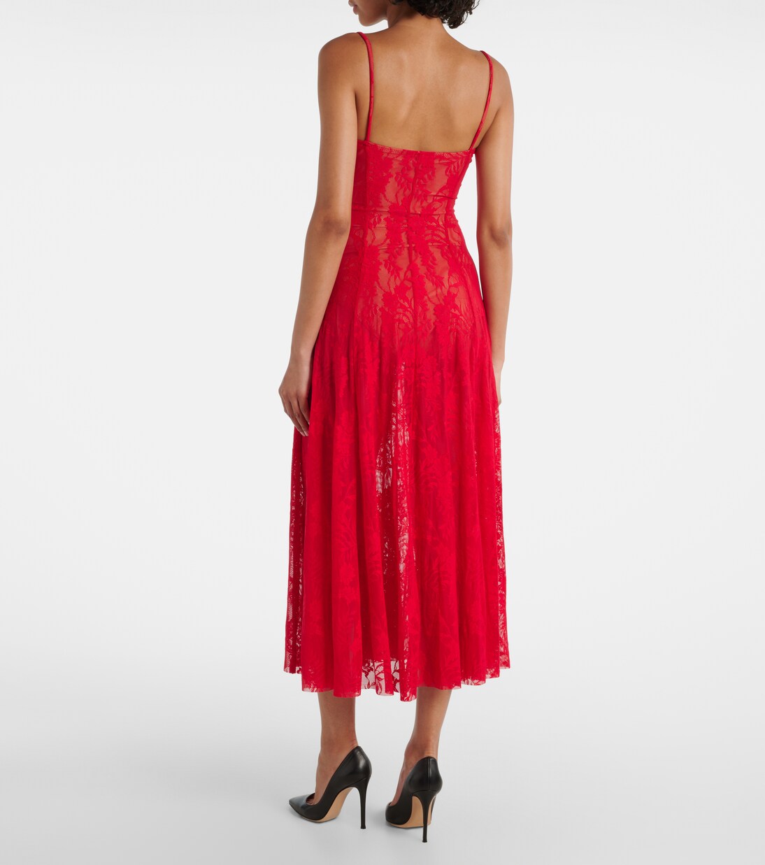 Robe midi en dentelle | Norma Kamali