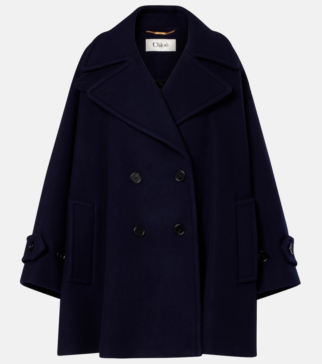 Double-breasted oversized wool-blend coat | Chloé