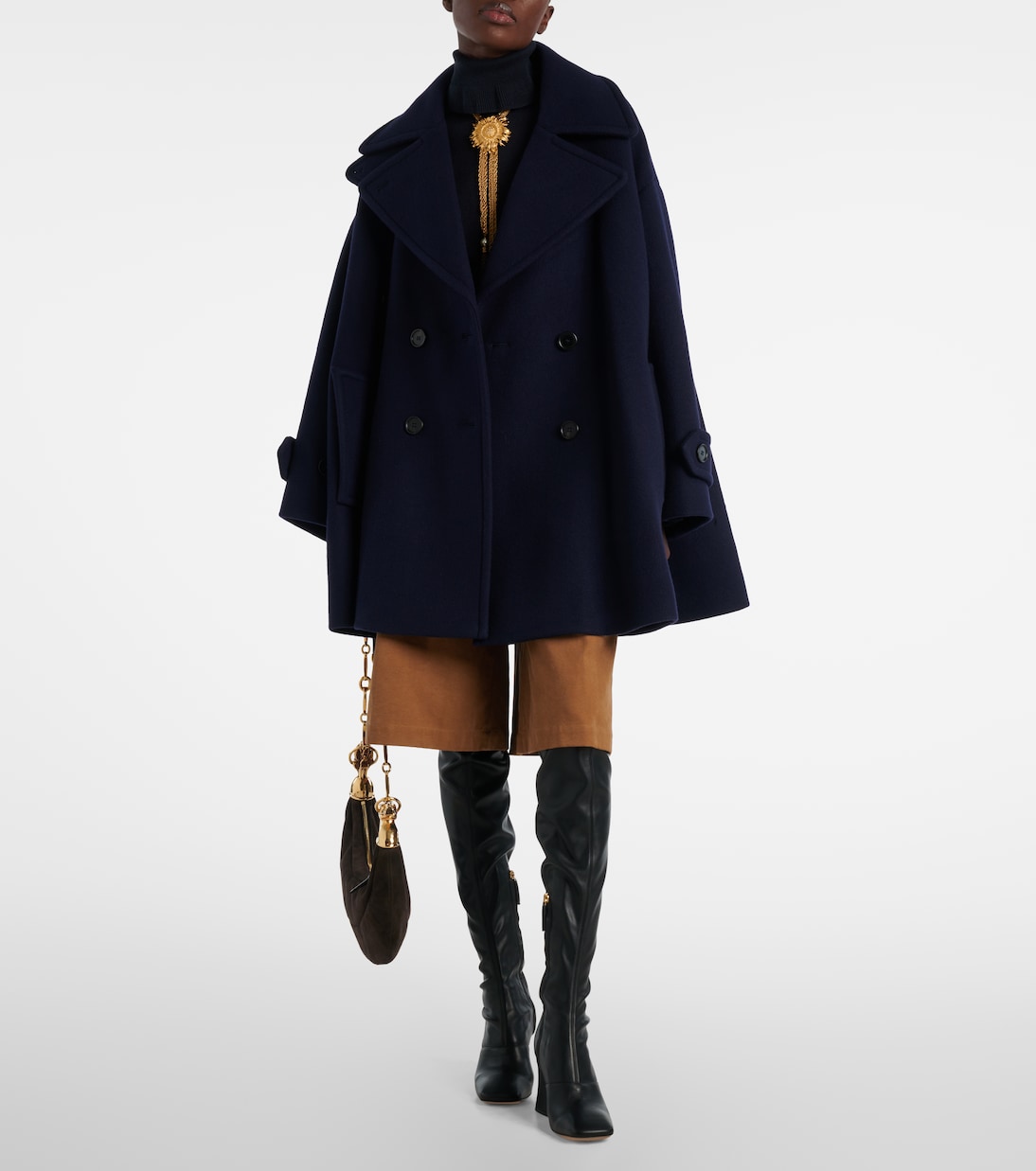 Double-breasted oversized wool-blend coat | Chloé