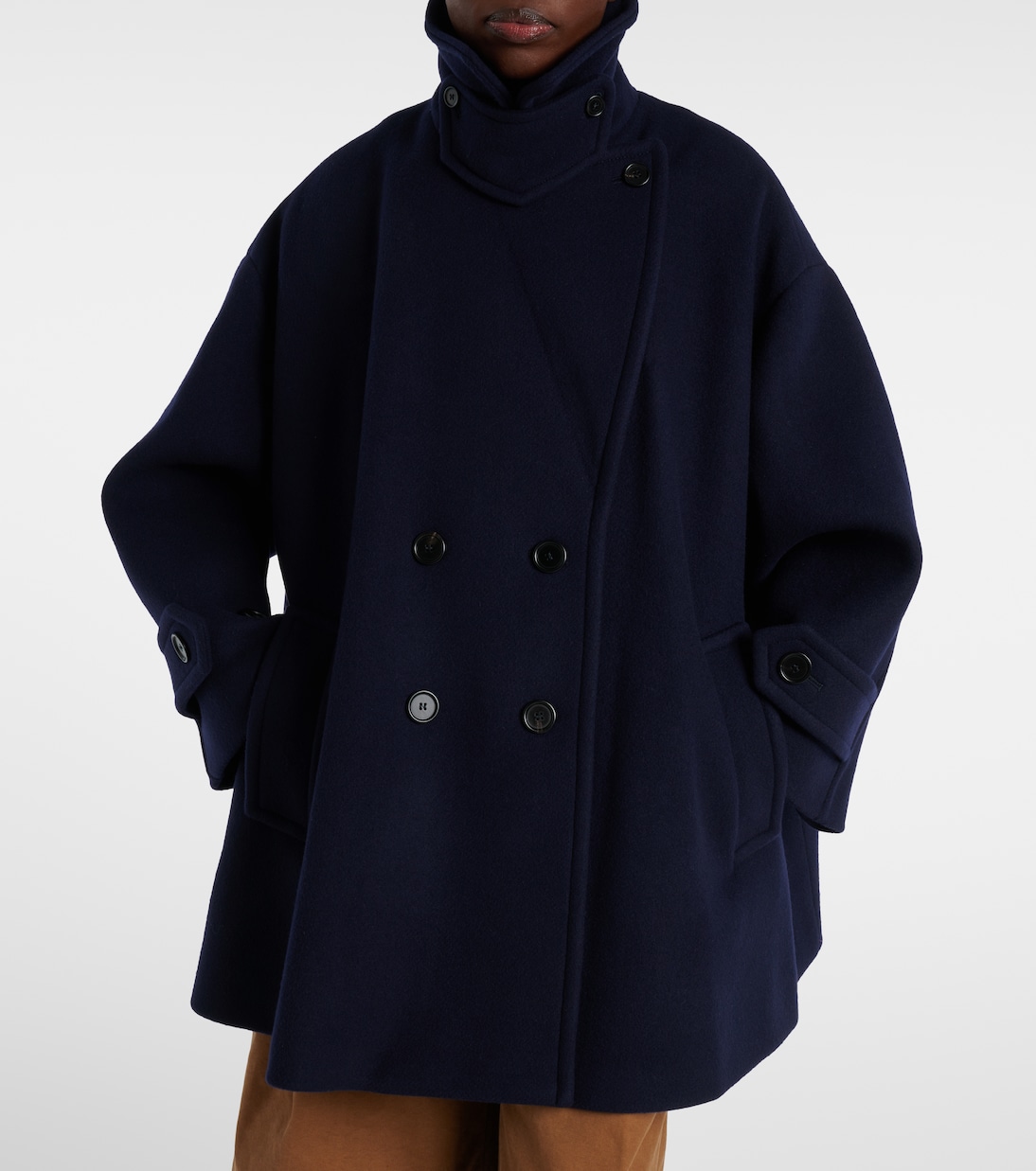 Double-breasted oversized wool-blend coat | Chloé