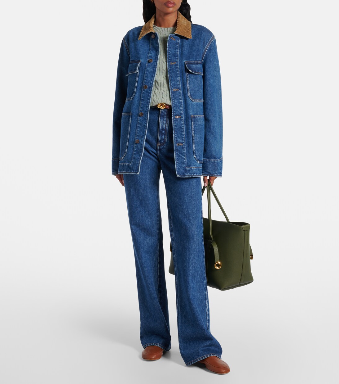 Jeans flared Merak de tiro alto | Loro Piana