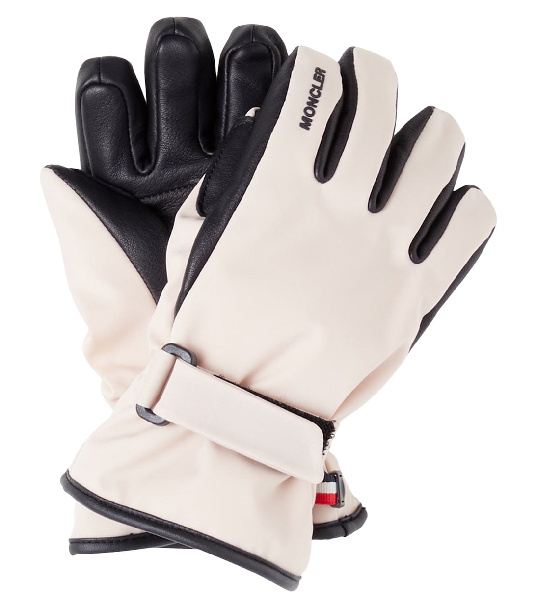 Leather-trimmed ski gloves | Moncler Grenoble Enfant