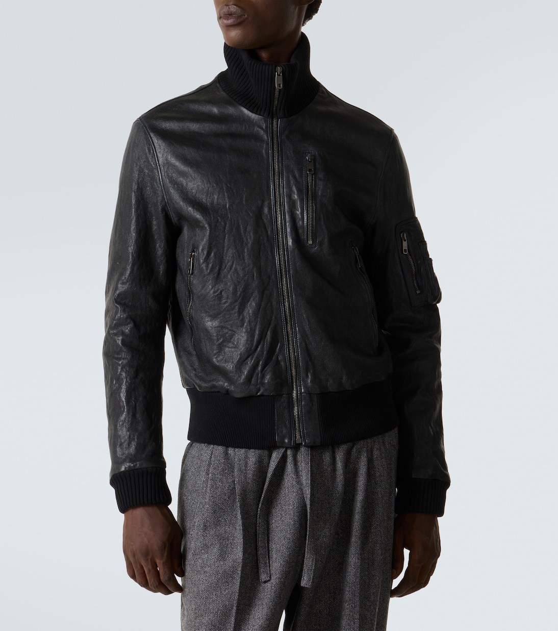 Veste bomber en cuir | Dolce&Gabbana