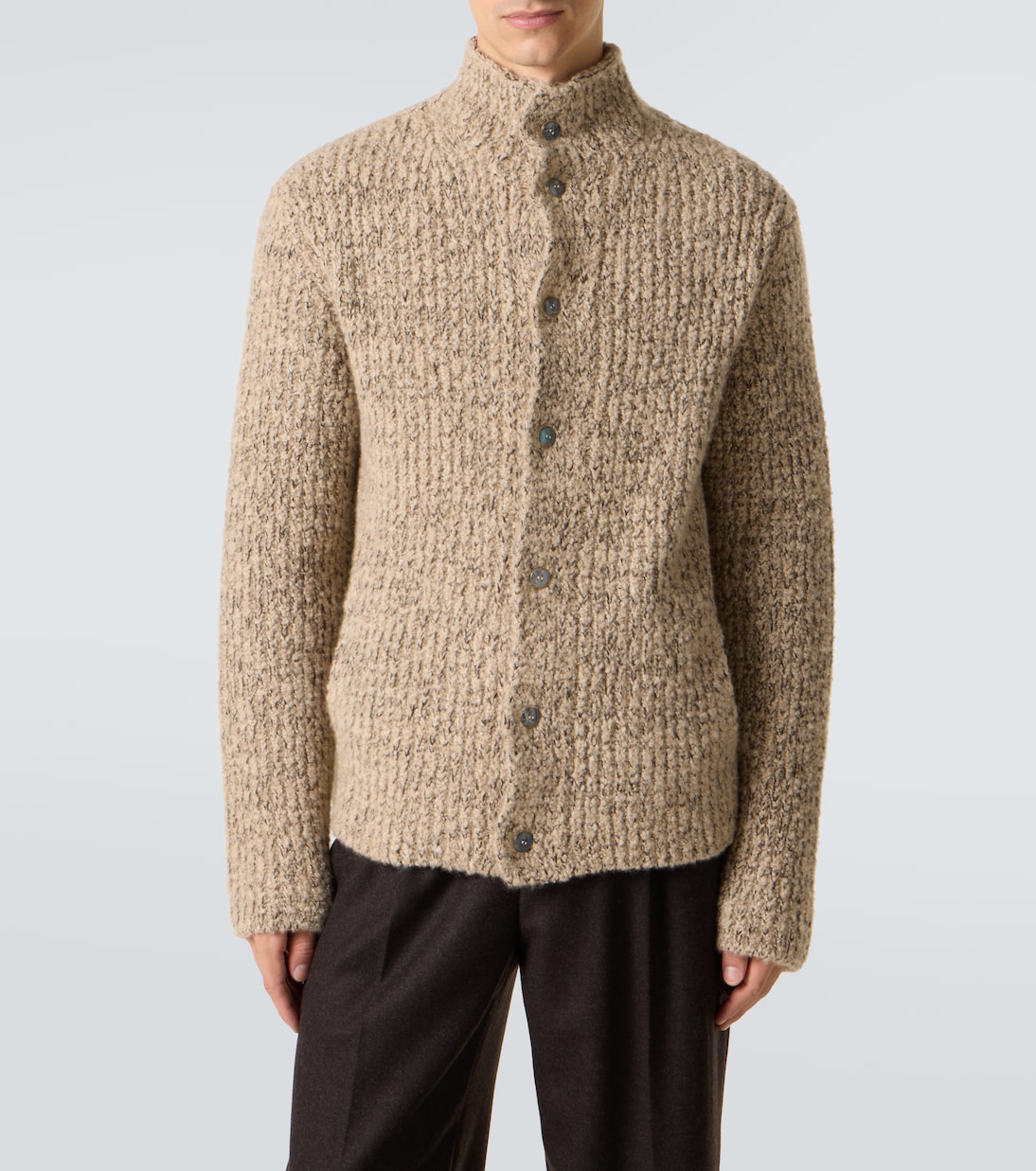 Cárdigan de bouclé de cachemir con labradorita | God's True Cashmere