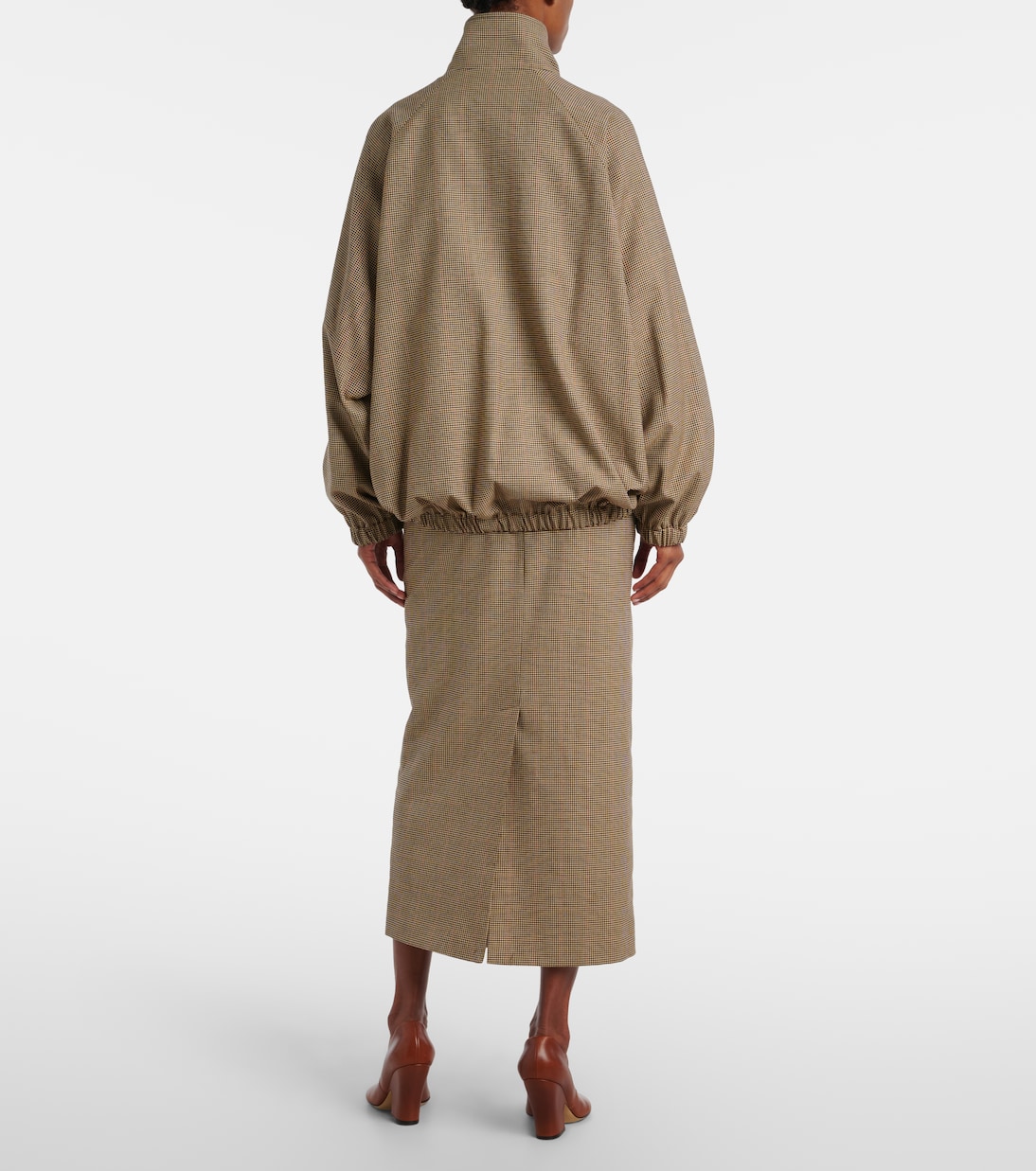 Baxter houndstooth blouson jacket | The Frankie Shop