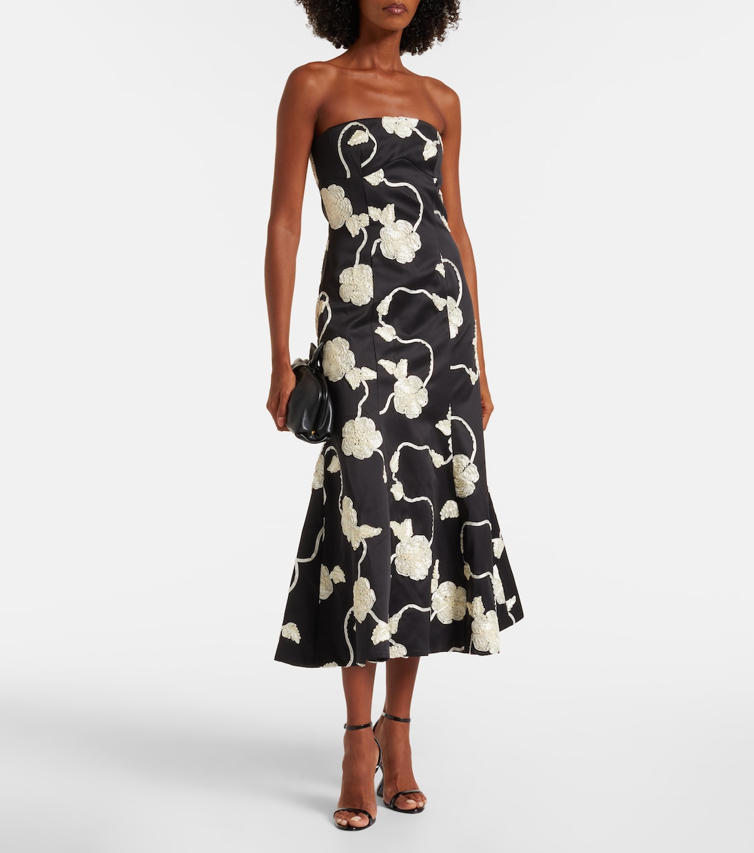 Robe midi Ana brodée | Rotate