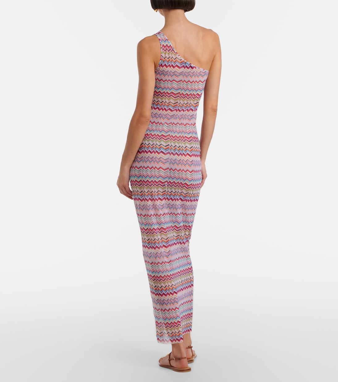 Zigzag one-shoulder maxi dress | Missoni