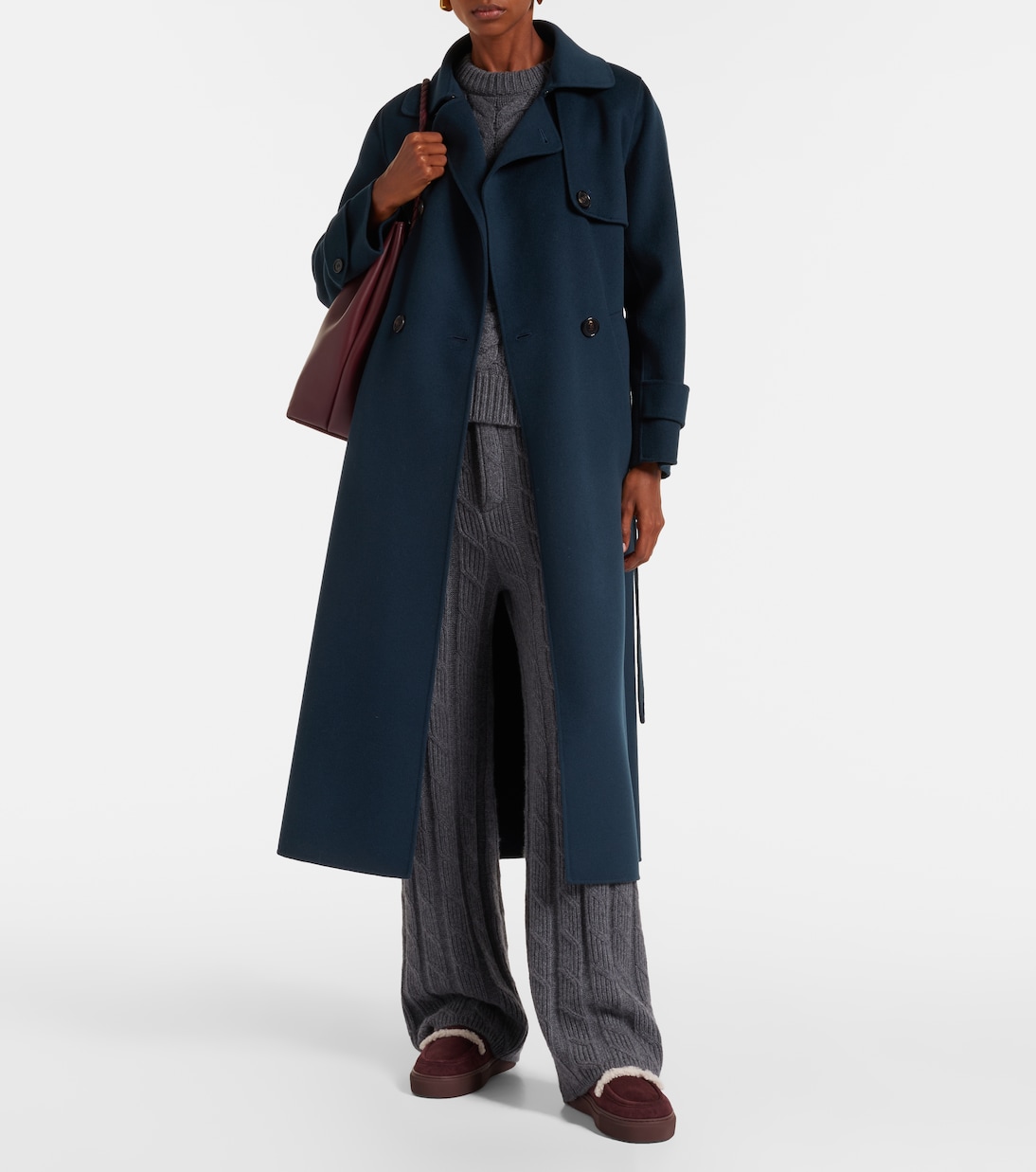 Shearling-trimmed suede mules | Inuikii