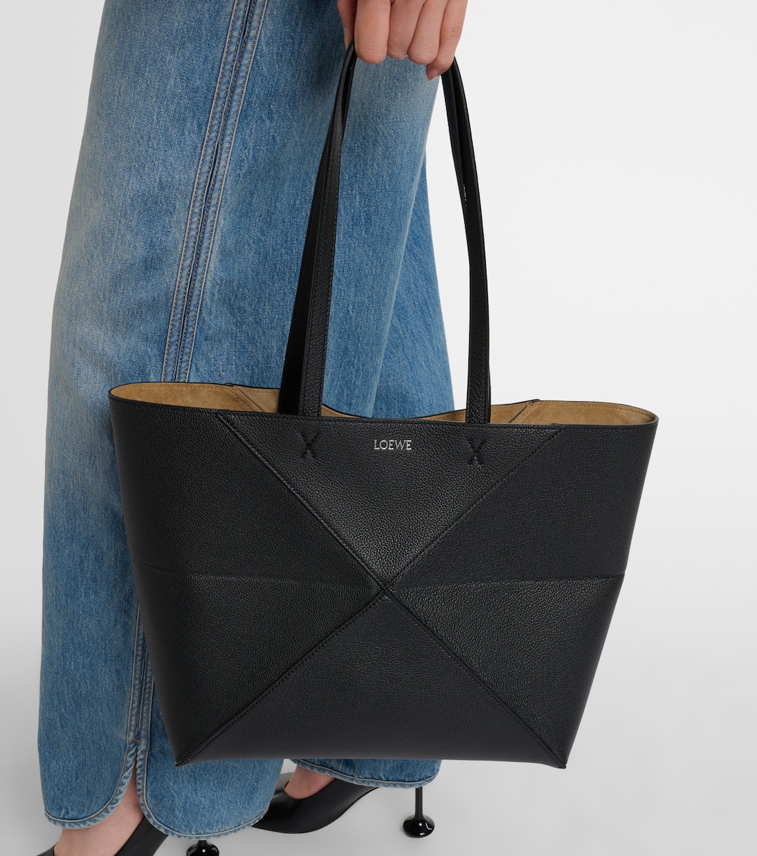 Tote Bag Puzzle Fold Medium aus Leder | Loewe