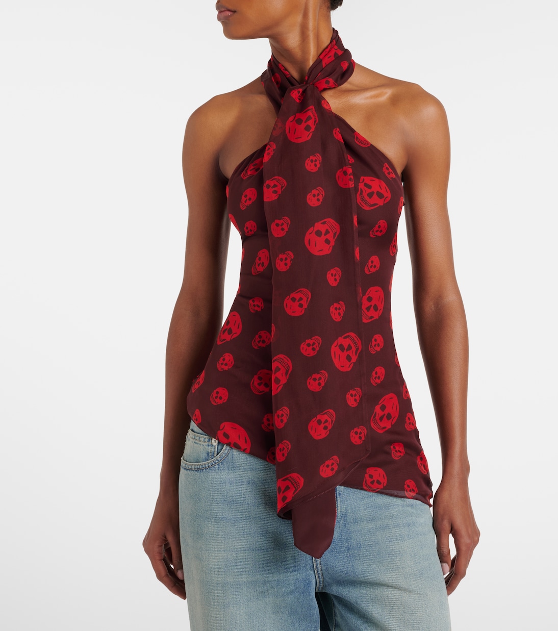 Top Skull en soie  | McQueen