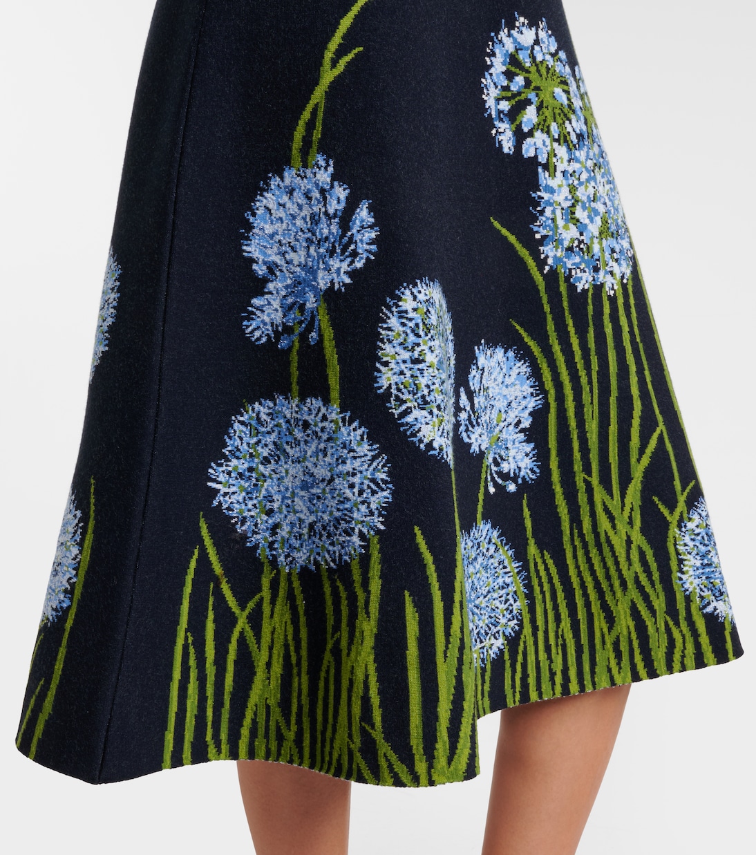 Robe midi en jacquard à fleurs | Oscar de la Renta