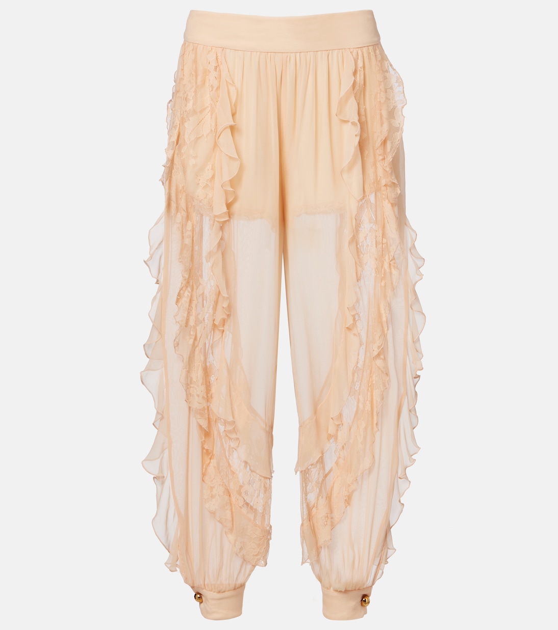 Rebellion Splice ruffled silk tapered pants | Zimmermann