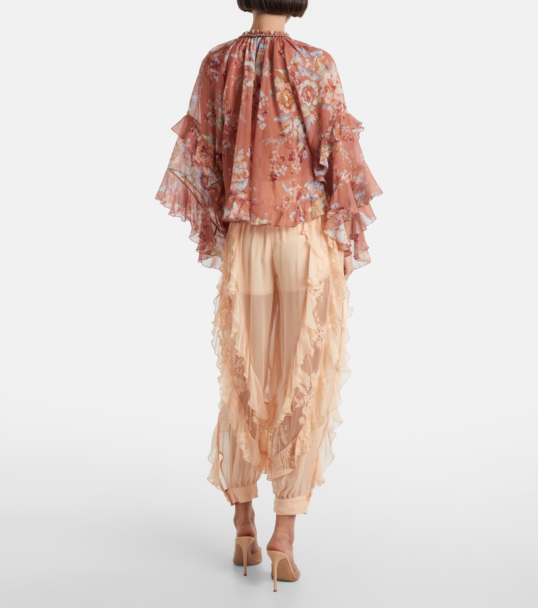 Rebellion Splice ruffled silk tapered pants | Zimmermann